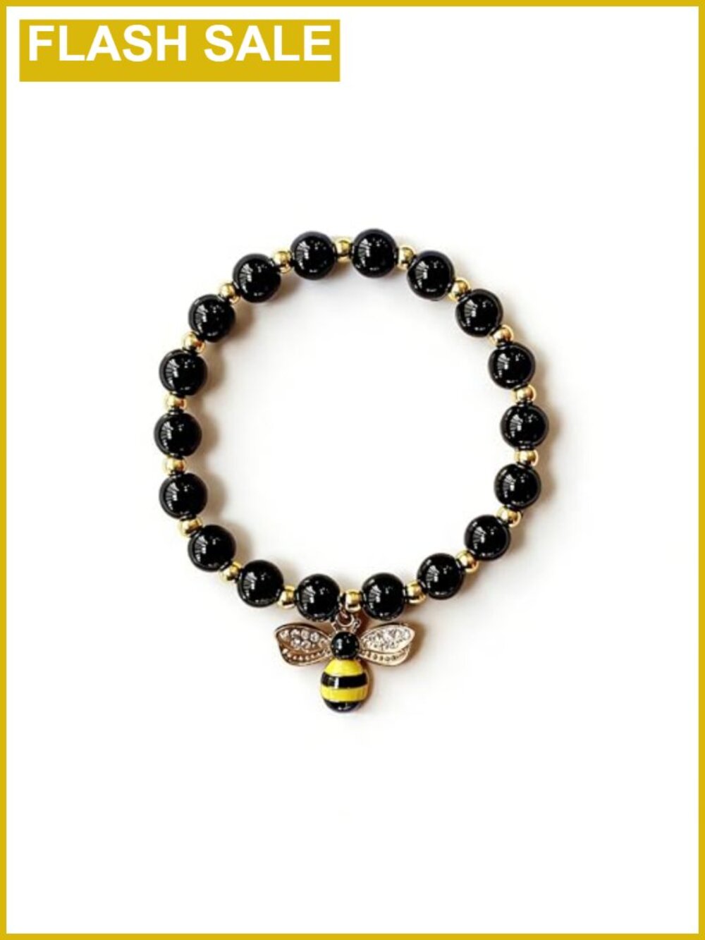 Queen Bee Beaded Stretch Bracelet Inspirational Gift for Women with Card